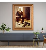 Altın Varaklı Paspartulu Çerçeveli Tablo rv1586