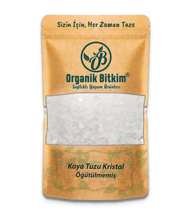Organik Bitkim Kaya Tuzu Kristal Beyaz Öğütülmemiş 3 x 500 gr