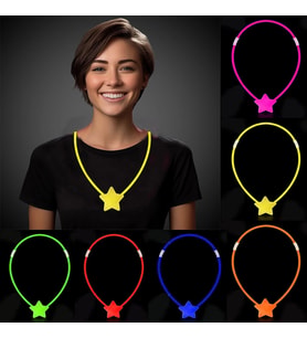 Glow Stick Yıldız Kolye - Glow Kolye - Glow Stick Partisi Yıldız Kolye 6 Adet