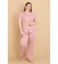 Mirano 2852 Minik Kalpli Milan Kumaş Kısa Kollu Düğmeli Büyük Beden Kadın Pijama Takımı