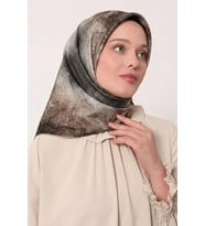 Levidor Tensel Eşarp Batik Desen Kahve