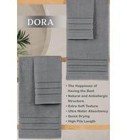 4 Lü Banyo Havlusu Seti Dora Gri - 70X140cm x2 / 50x90cm x2