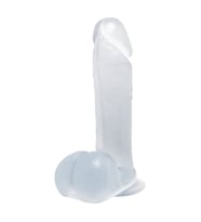 LilituShop 19 cm Şeffaf Realistik Damarlı Vantuzlu Dildo Penis