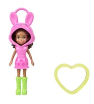 Polly Pocket ve Maceraları Ana Karakter Bebeği Anahtarlık JMN38 - Kalp Desenli-Çilek Desenli-Pembe Kapüşonlu Jkc63
