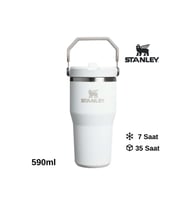 Stanley The IceFlow Flip Straw Pipetli Termos Bardak 0.59 LT Matara (Beyaz)