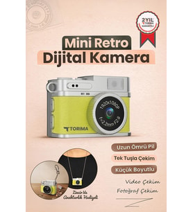 Mini Dijital Kamera Selfie Video Vlog Kamerası Mini Anahtarlık 1080P CMR35 Sarı