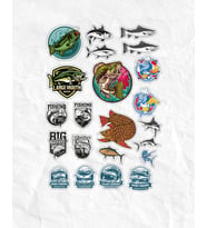 Balık Balıkçı Sticker Set 17 Parça Telefon, Tablet, Defter, Laptop Sticker