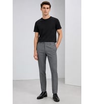 Erkek Düz Kesim Zeta Gabardin Kumaş Slim Fit Pantolon 2026-Gri