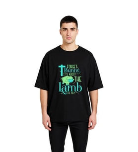 Kuzusu Unutma İnanç Mesajı Baskılı Erkek Oversize Tişört