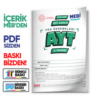 2026 ÖSYM YKS-AYT EŞİT AĞIRLIK MEBİ ONLİNE Türkiye Geneli 5. Deneme Büyük Boy Renkli BASKI ÜCRETİ