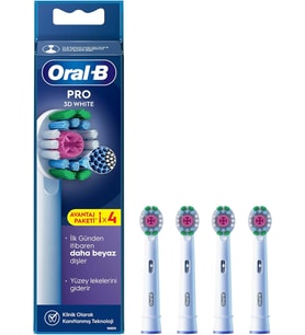 Oral-B 3D White X-Filament Şarjlı Diş Fırçası Yedek Başlığı 4 Adet
