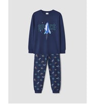 LCW Kids Lacivert Baskılı Erkek Çocuk Pijama Takımı