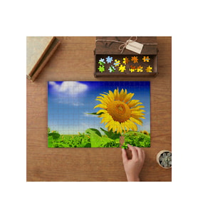 Ayçiçeği - Ayçiçeği Tarlası - Manzara Tasarımı 240 parça Ahşap Puzzle Ahşap Kutuda MP01282