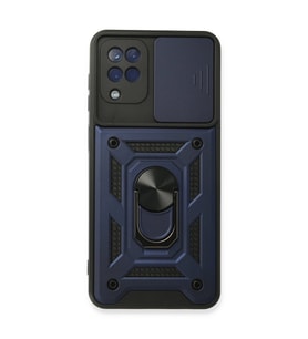 Samsung Galaxy A22 Kılıf Pars Lens Yüzüklü Silikon - Lacivert