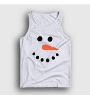 Presmono Unisex Beyaz Snowman Kardan Adam Yılbaşı Atlet 270923tt