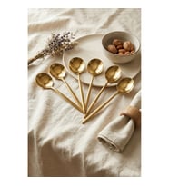 6lı Lüks Gold Paslanmaz Çelik Yemek Kaşığı Seti (21 cm)
