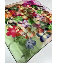 Fresh Soft Pamuk Eşarp - 05080 (Beyaz - Fuşya - Mavi)