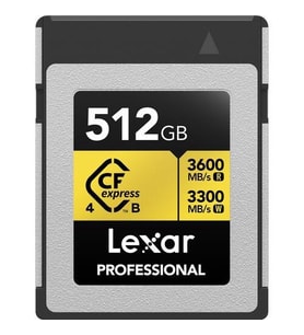 LEXAR 512GB PROFESSIONAL GOLD LCXEXP4512G- RNENG CFEXPRESS 4.0 TYPE-B KART