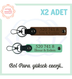 A Kahve-Yeşil, Kişiselleştirilebilir, Başarı Dolu, Hediyelik 520 741 8 Manevi Huzur 2'li Anahtarlık