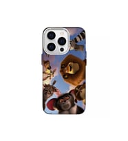 IPHONE 14 PRO MAX ÖZEL MADAGASKAR TASARIMLI LÜKS SİLİKON KILIF (Çok Renkli)