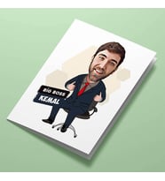 Kişiye Özel Büyük Patron Karikatürlü Tebrik Kartı