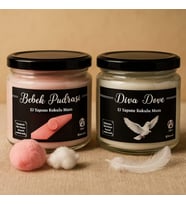 Bebek Pudrası & Diva Döve Kokulu Cam Kavanoz Mum