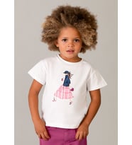 Mayoral Kız Çocuk Baskılı Tshirt Beyaz