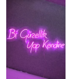 Bi Güzellik Yap Kendine Neon Yazı Neon Tabela Dekoratif Aydınlatma(60x30cm)