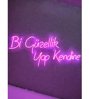 Bi Güzellik Yap Kendine Neon Yazı Neon Tabela Dekoratif Aydınlatma(60x30cm)