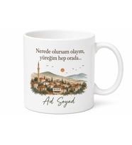 Kişiye Özel Memleket Özlemi Mesajlı Kupa Bardak İsimli Hediye