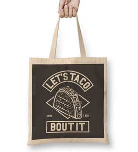 Lets Taco Bout It Bez Çanta Uzun Saplı