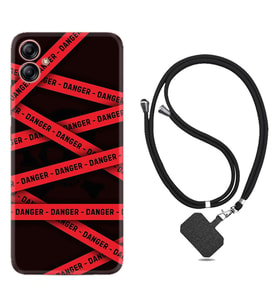 Samsung Galaxy A04E Kılıf Resimli Boyun Askılı İpli Desenli Silikon Danger 1372
