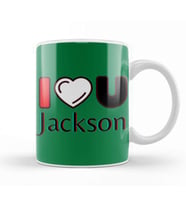Jackson Name personalized Custom vintage Retro Rainbow Design Gift Baby  Gift For Him Kupa Bardak Porselen
