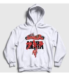 Presmono Unisex Beyaz Poster Anime Movie Film Akira Kapüşonlu Sweatshirt 455397tt