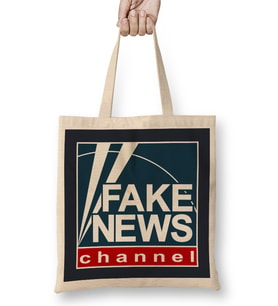 Fake News Channel Fox News Logo Bez Çanta Uzun Saplı