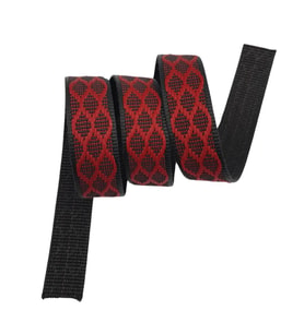 Angel Çanta Aksesuar 3 cm Polyester Kolon Siyah Kırmızı 1 Metre