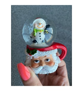 Yılbaşı Temalı 6cm Dekoratif Mini Kar Küresi (1 ADET) Happy-christmas