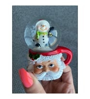 Yılbaşı Temalı 6cm Dekoratif Mini Kar Küresi (1 ADET) Happy-christmas