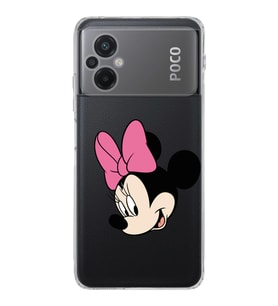Poco M5  Kamera korumalı Kapak Minnie Mouse Tasarımlı  Şeffaf Kılıf