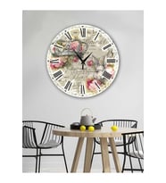BİLGE LAZER Retro Tasarımlı Duvar Saati 35x35 Cm (Desenli)