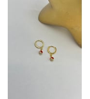 Uğur Böceği Sallantılı Küpe (Pirinç Kaplama)