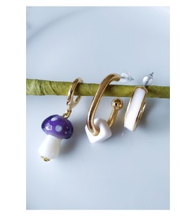 Murano Mantar Küpe 3'lü Set