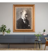 Altın Paspartulu Atatürk  Çerçeveli Tablo C252 (Gold)
