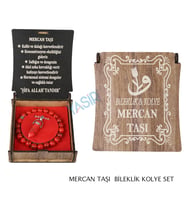 KUTULU KOLYE BİLEKLİK SETİ MERCAN TAŞI