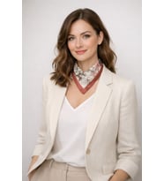 Pudra Çiçek Desenli Saten Fular 48x48 cm Kare Bandana – Romantic Floral