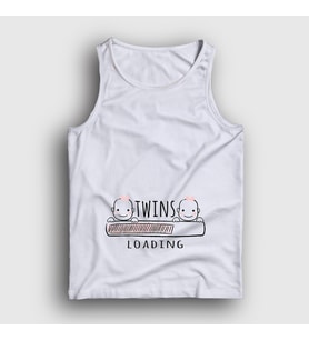Presmono Unisex Beyaz Twins Loading Girls Yükleniyor Doğum Hamilelik Atlet 535463tt