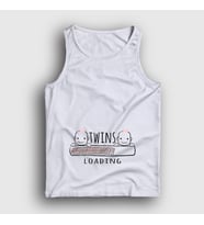 Presmono Unisex Beyaz Twins Loading Girls Yükleniyor Doğum Hamilelik Atlet 535463tt
