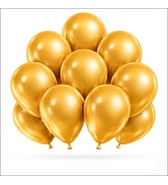 Metalik Parlak Balon, 30 cm x 10 Adet - Altın