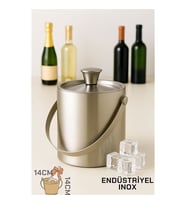 Buz Kovası Çift Cidarlı Yalıtımlı Endüstriyel Inox Şampanya Şarap Bira Soğutucu MEDIUM