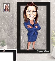 Kişiye Özel Öğretmen Karikatürlü 3D Ahşap Tablo 30x47 Bayan-20